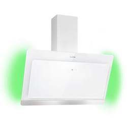 Klarstein - Hotte Aspirante 90 cm, Hotte Aspirante Inclinée Silencieuse, Hotte de Cuisine 90cm avec Lampes led rgb, Débit d'Air Puissant 563 m³/h,