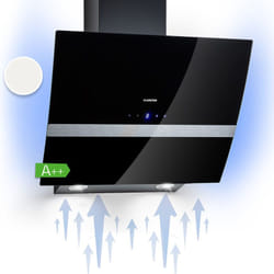 Klarstein - Clara Hotte Aspirante 60cm, Hottes de Cuisine Inclinées, Filtre de Hotte en Aluminium, Débit d'Air Puissant 509 m³/h, Eclairage à led,