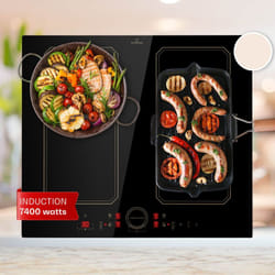 Klarstein - Plaque Induction Electrique, 4 Plaques Chauffante, Plaque Induction 4 Feux, 7000W x4 Tables de Cuisson à Induction Electrique, Smart