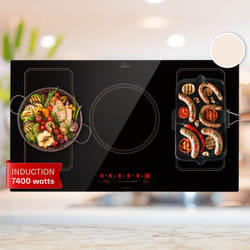 Klarstein - Plaque Induction Electrique, 5 Plaques Chauffante, Plaque Induction 5 Feux, 7200W x5 Tables de Cuisson à Induction Electrique, Smart
