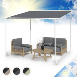 Tonnelle de Jardin Aluminium 3x3 m avec Roues, Barnum Pliant, Toile Revêtement Hydrofuge, Pergola Etanche, Tonnelle Extérieur avec Structure en Acier