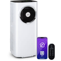 Klarstein Climatiseur mobile, climatiseur 5 en 1, ventilateur, déshumidificateur, purificateur d'air & mode nuit, contrôle par application,