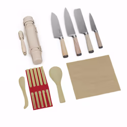 ENSEMBLE 15 EN 1: Cet ensemble complet de couteaux à sushi inclut tous les accessoires nécessaires pour préparer des sushis e ...