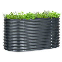 blumfeldt High Grow Straight - potager surélevé, matériau: acier galvanisé Ø 0,6 mm, antirouille, 4 barres de protection en aluminium, 160 x 80 x 80