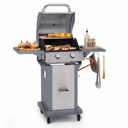 Barbecue à Gaz - KLARSTEIN - 2 Brûleurs - 7200W - Acier Inoxydable - Portable avec Roulettes