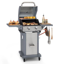 Barbecue à Gaz - KLARSTEIN - 2 Brûleurs - 7200W - Acier Inoxydable - Portable avec Roulettes