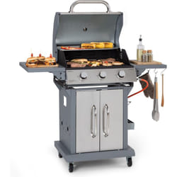 Klarstein - Barbecue Gaz Camping avec 3 Brûleurs à Gaz, Plancha au Gaz de 10800W, Gril à Gaz en Acier Inoxydable, bbq Feu a Gaz, Plancha Gaz Inox,