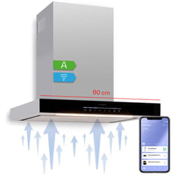 Hotte aspirante 60 cm Klarstein alinea 60 - contrôle par app -a++ - 500 m³/h - tactile gris