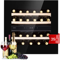 Klarstein Cave a Vin, Réfrigérateur à Vin avec Porte en Verre, Cave à Vin de Vieillissement, Double Zone, Prosecco, Bière, Ecran Tactile,