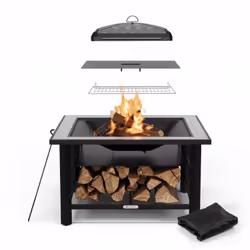 Barbecue et plaisir: Vivez l'atmosphère incomparable d'un feu ouvert sous les étoiles avec ce brasero extérieur barbecue 3 en ...