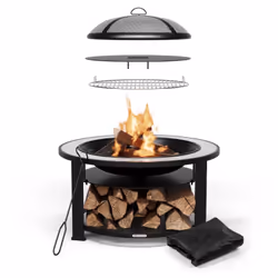 Barbecue et plaisir : Vivez l'atmosphère incomparable d'un feu ouvert sous les étoiles avec ce brasero extérieur barbecue 3 e ...