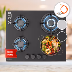 PROFITEZ D'UNE CUISSON EFFICACE ET ÉCONOMIQUE : La table de cuisson à gaz à 4 feux est conçue pour cuisiner efficacement, rap ...