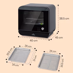 Klarstein Vita Pro Unique 18 L Autonome 2450 W Friteuse d’air chaud Noir