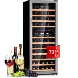 Klarstein - Cave a Vin, Réfrigérateur à Vin Double Zone avec Porte en Verre, Cave à Vin de Vieillissement, Prosecco, Bière, Ecran Tactile,