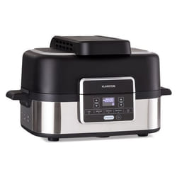 Klarstein Combo Air Grill Unique 4,5 L Autonome 1500 W Friteuse d’air chaud Noir, Acier inoxydable