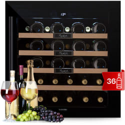 Klarstein - Cave a Vin Encastrable, Réfrigérateur à Vin, Porte en Verre, Cave à Vin Vieillissement, Zone Unique, Prosecco, Ecran Tactile,
