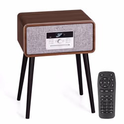 Platine vinyle - Auna Mary Ann - Tourne disque - 33 - 45 - 78 tours CD DAB+ FM Bluetooth USB - Marron
