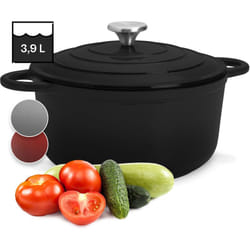 Klarstein - Toci Chaudron en Fonte Four Néerlandais Dutch Oven de 3.9L en Fonte Emaillée avec Couvercle Casserole Fonte bbq Marmite Norvégienne en