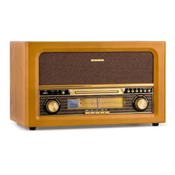 Chaîne stéréo rétro - Auna Belle Epoque 1906 CD FM USB MP3 REC AUX - Brun.