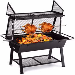Avec la rôtissoire-barbecue blumfeldt Milos Alto, le poulet est croustillant et doré de tous les côtés. Le barbecue avec rôti ...