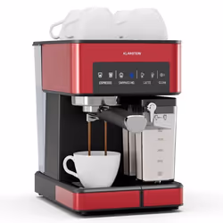 Klarstein Arabica Comfort Machine à café barista 18L avec mousseur à lait 20 Bar Machine espresso 1350 W Rouge