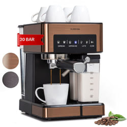 Klarstein - Cafetiere avec Mousseur de Lait Cafetières Machines à Café et Machines à Expresso 20 Bar Petite Cafetière Electrique Acier Inoxydable