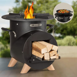 Blumfeldt - Brasero Exterieur Portable pour le Jardin Brasero Grill Barbecue Gri de Cuisson Brasero Bbq en Forme de l avec Bac à Cendres Foyer