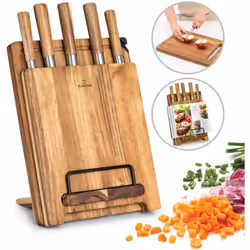 AJOUTEZ STYLE ET PERFORMANCE A VOTRE CUISINE : Cet ensemble de couteaux professionnels avec bloc en bois est sûrs de se démar ...