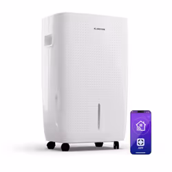 Soulagement immédiat avec un taux d'humidité idéal : le déshumidificateur d'air Klarstein DryFy Connect 60 élimine l'air humi ...