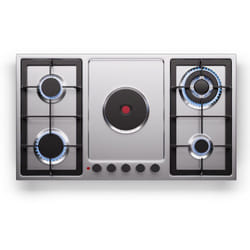 Klarstein - table de cuisson à induction électrique et gaz - double plaque électrique & gaz - gpl & gaz naturel - support en fonte - casserole