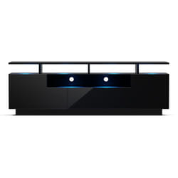 Blumfeldt - Klarstein Meuble tv Bois avec led, Meuble Tele de 150 cm, Design Moderne avec led Multicolores, Petit Meuble tv, Meuble bas tv pour