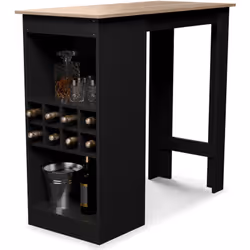 TABLE BAR DE LUXE : Cette table de bar haute dégage une élégance intemporelle grâce à sa finition exquise en bois massif. Fab ...