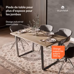 DESIGN CONTEMPORAIN : Parfait pour les espaces industriels ou minimalistes, ces pieds de table en métal ajoutent une touche m ...