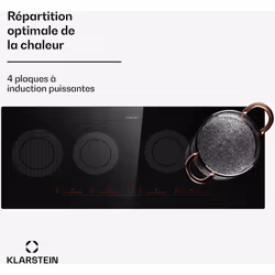 La table de cuisson à induction Klarstein Masterzone Slim Round révolutionne l'expérience culinaire. Avec quatre zones de cui ...