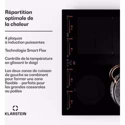 La table de cuisson à induction Klarstein Masterzone 60 Hybrid révolutionne l'expérience culinaire. Sur le côté droit de la t ...