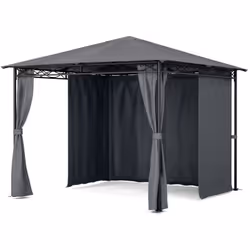 DESIGN 3x3m : Ce gazebo de jardin gris foncé offre beaucoup d'ombre et d'espace, parfait pour les réunions en plein air, les  ...