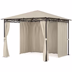 DESIGN 3x3m : Ce gazebo de jardin gris foncé offre beaucoup d'ombre et d'espace, parfait pour les réunions en plein air, les ...