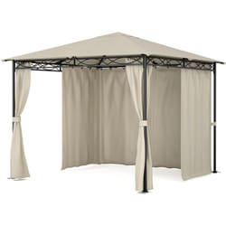Blumfeldt - Mondo Pavillon de jardin avec auvent 295x262x295 cm Pergola Jardin Extérieur acier polyester Pergola beige