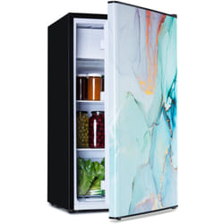 Klarstein - CoolArt - Combiné réfrigérateur-congélateur, réfrigérateur avec 2 niveaux de refroidissement, façade design, thermostat avec 5 niveaux, 0