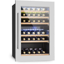 Klarstein - Cave a Vin Encastrable, Caves à Vin de 132L avec une Porte en Verre, Cave a Vins à Double Zone, Bar Intérieur/Extérieur, Frigo Vin, Cave