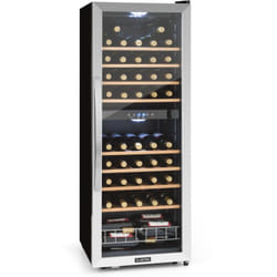 Klarstein - Cave à vin 19 bouteilles, cave de service avec étagères en bois amovibles, porte en verre, commande tactile, écran lcd, éclairage