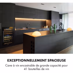Grâce au Klarstein Vinsider 41 Built-in Duo Onyx Edition réfrigérateur à vin , votre vin peut libérer son meilleur arôme grâc ...