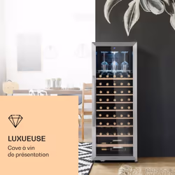 Par amour du vin : la cave à vin Vinamour 46 Uno Klarstein garantit le meilleur des plaisirs. Avec un volume de 155 litres, i ...