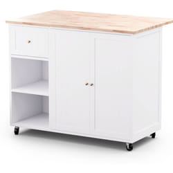 Blumfeldt - chariot hostess - meuble de rangement cuisine avec plateau extensible, 2 tiroirs de rangement cuisine, roulettes avec frein, 106,5 x 49,5