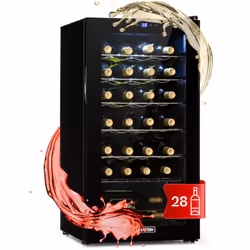 PRÉSENTATION ÉLÉGANTE DES VINS : En plus de sa porte en verre, la cave à vin Klarstein est doté d'un cadre en acier inoxydabl ...