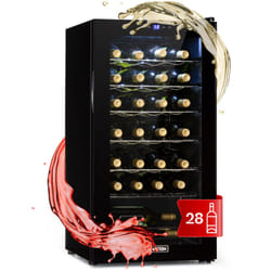 Klarstein - Cave a Vin sur Pieds, Caves à Vin de 74L avec une Porte en Verre, Cave a Vins à Zone Unique, Bar Intérieur/Extérieur, Frigo vin, Cave a