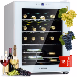 Pour l'amour du vin : la cave à vin Klarstein Shiraz 16 Quartz permet de profiter pleinement du vin grâce à une température d ...