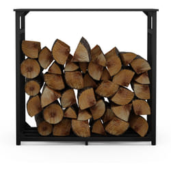 Blumfeldt - support à bois de chauffage – Support de bûches de cheminée 2,3 m³ avec toit en acier & housse de pluie, support pour bois de chauffage
