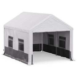 Blumfeldt - serre de jardin Party Haven 3x4 blanc/gris foncé - abri de jardin avec toit en pe 170gr de haute qualite - pergola jardin offrant