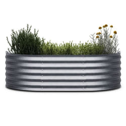 Potager surélevé Blumfeldt High Grow en acier galvanisé - 150 x 60 x 43 cm - Résistant à la rouille et au gel